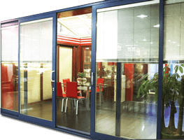 Interior Blind of Glass Partition Protects Privacy at Shops Resturant whenever Necessary