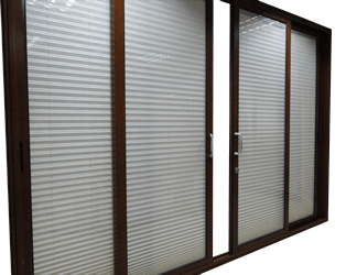 Sliding Window Door with Internal Pleated-Blind