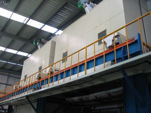 Two Pre-Heating Ovens Locate In Upper Deck Of Fire Resistant Glass Production Line Two Pre-Heating Ovens Locate In Upper Deck Of Fire Resistant Glass Production Line