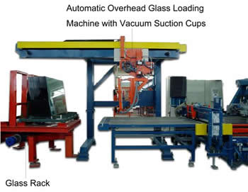 Automatic Overhead Glass Loading with Vacuum Suction Cups