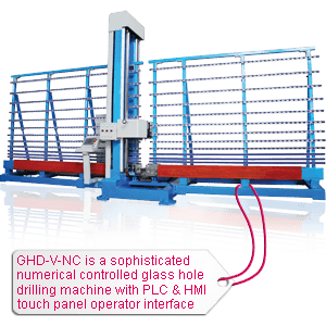 Automatic Vertical NC Glass Hole Drilling Machine with PLC & HMI Touch Panel Display