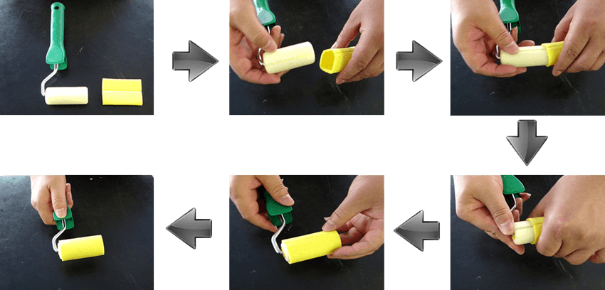 IG Sealant Corner Scraping Sponge Fits into Roller Easily But Anti-Slip During Rolling on Sealant
