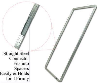 Straight Steel Connector Fits into Spacers Easily & Holds Joint Firmly