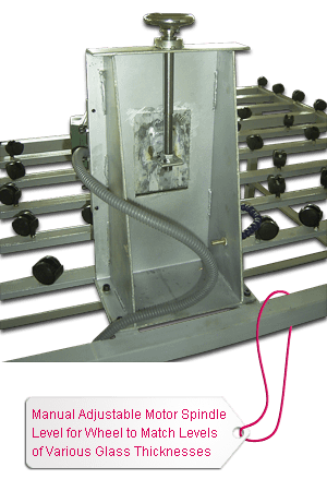 Manual Adjustable Motor Spindle Level for Wheel to Match Levels of Various Glass Thicknesses