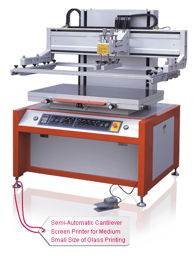 Semi-Automatic Cantilever Screen Printer for Medium Small Size of Glass Printing Semi-Automatic Cantilever Screen Printer for Medium Small Size of Glass Printing