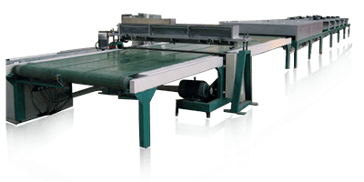 Glass & Mirror Curtain Coating Machines with Drying Oven and Cooling Section Applies Mirror Back or Glass Painting