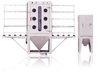 Air Blasting Vertical Manual Glass Sandblasting Machinewith Cyclone Separator