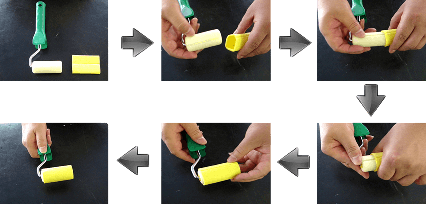 IG Sealant Corner Scraping Sponge Fits into Roller Easily But Anti-Slip During Rolling on Sealant IG Sealant Corner Scraping Sponge Fits into Roller Easily But Anti-Slip During Rolling on Sealant