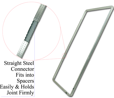 Straight Steel Connector Fits into Spacers Easily & Holds Joint Firmly Straight Steel Connector Fits into Spacers Easily & Holds Joint Firmly