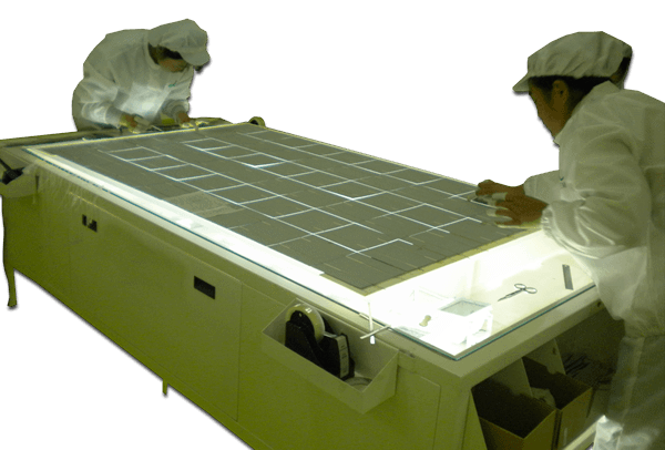 Assemble of Solar Cell, Glass, EVA & TPT Assemble of Solar Cell, Glass, EVA & TPT