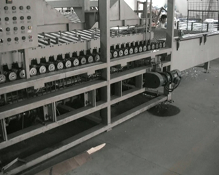 Glass Quenching Section Consists of High Pressure Plenums to Exert High Air Pressure & Volume on Top & Bottom Hot Glass Surfaces Glass Quenching Section Consists of High Pressure Plenums to Exert High Air Pressure & Volume on Top & Bottom Hot Glass Surfaces